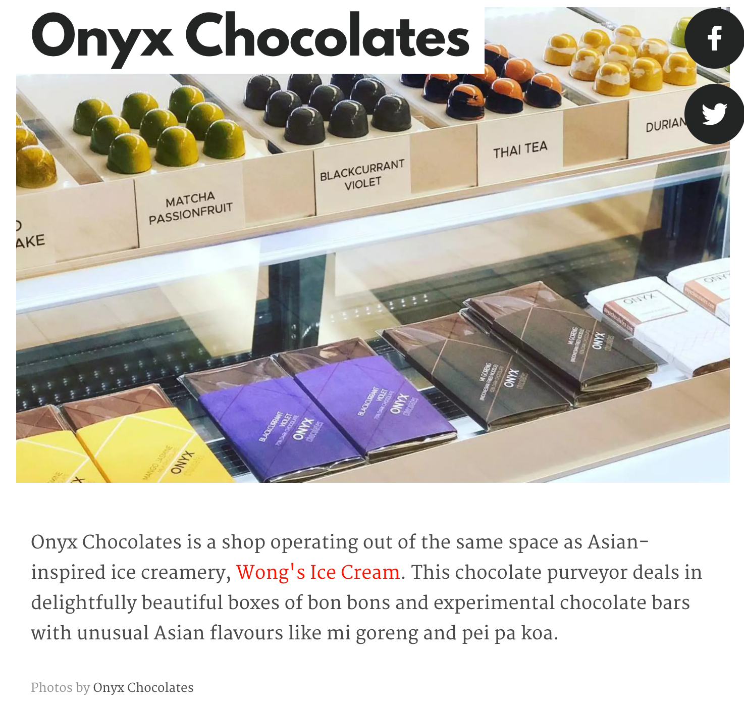 ONYX Chocolates listed among the Best Chocolates in Toronto as per BlogTO.